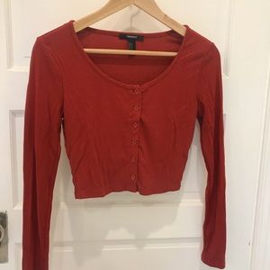 FOREVER 21 long sleeve crop top